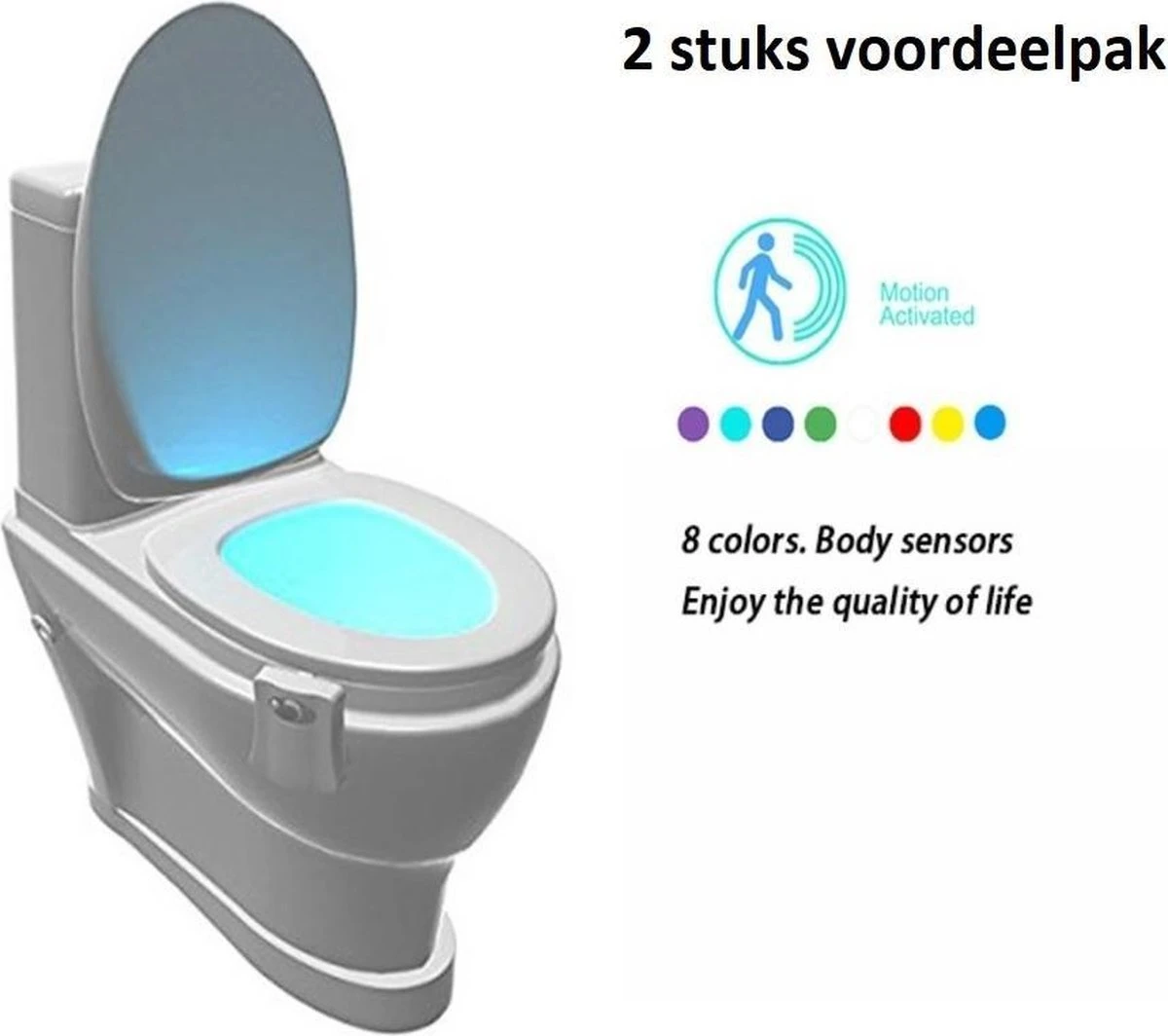 2 Stuks Toiletpotverlichting-automatisch-led-licht-toilet-bril-verlichting-voor-wc-in-8-stelbare-kleuren-wc-lamp-nachtlamp-bewegingssensor-toiletpot, Wit , Merk I12Cover 3 2 Stuks Toiletpotverlichting-automatisch-led-licht-toilet-bril-verlichting-voor-wc-in-8-stelbare-kleuren-wc-lamp-nachtlamp-bewegingssensor-toiletpot, Wit , Merk I12Cover