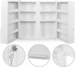 Jago - Afsluitbare XXL Medicijnkast Met 11 Vakken/Compartimenten - Staal - 2 Deuren - 53x53x20 Cm - Wit 32 Jago - Afsluitbare XXL Medicijnkast Met 11 Vakken/Compartimenten - Staal - 2 Deuren - 53x53x20 Cm - Wit -Badkamer Wijs 1200x1068 4