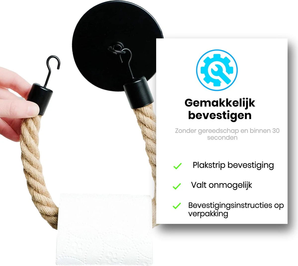 Jelta - Toiletrolhouder Zonder Te Boren - Zwart - Wc Rolhouder - Zuignap 8 Jelta - Toiletrolhouder Zonder Te Boren - Zwart - Wc Rolhouder - Zuignap - Afbeelding 6