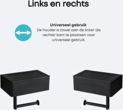 WC Rolhouder - Toiletrolhouder - Zwart - RVS - Zonder Boren - Met Plankje & Bakje - Inclusief Montagemateriaal - Toilet Accessoires - EJC Products 16 WC Rolhouder - Toiletrolhouder - Zwart - RVS - Zonder Boren - Met Plankje & Bakje - Inclusief Montagemateriaal - Toilet Accessoires - EJC Products -Badkamer Wijs 1200x1073 3