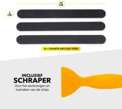 RX Goods 25 Stuks Zelfklevende Anti Slip Strips Stickers – 2 Cm X 20 Cm - Met Schraper – Zwarte Antislip Tape -Badkamer Wijs 1200x1073 7