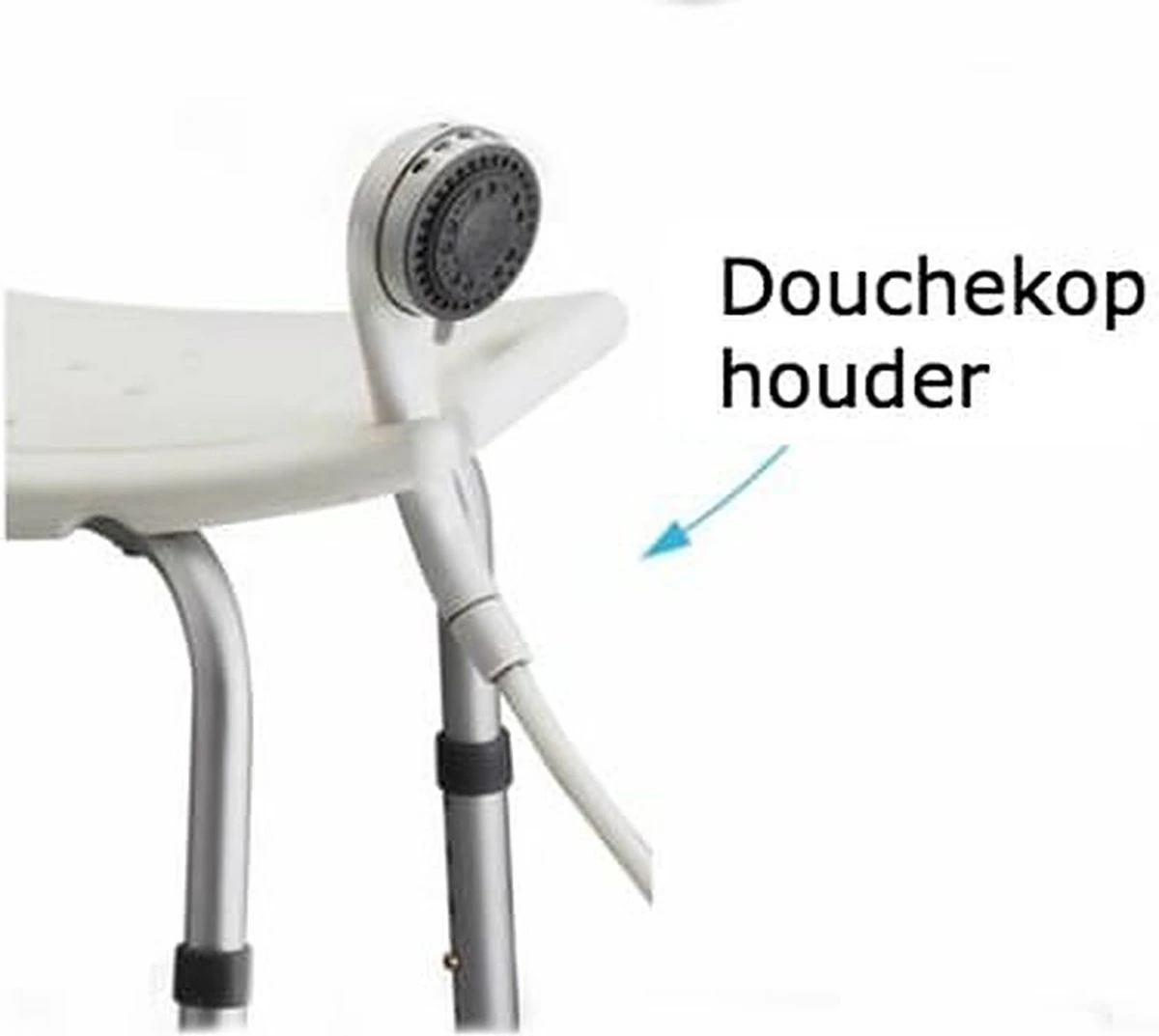 Douchekruk In Hoogte Verstelbaar Met Douchekop Houder En Handgrepen. Anti-slip Structuur 4 Douchekruk In Hoogte Verstelbaar Met Douchekop Houder En Handgrepen. Anti-slip Structuur - Afbeelding 2