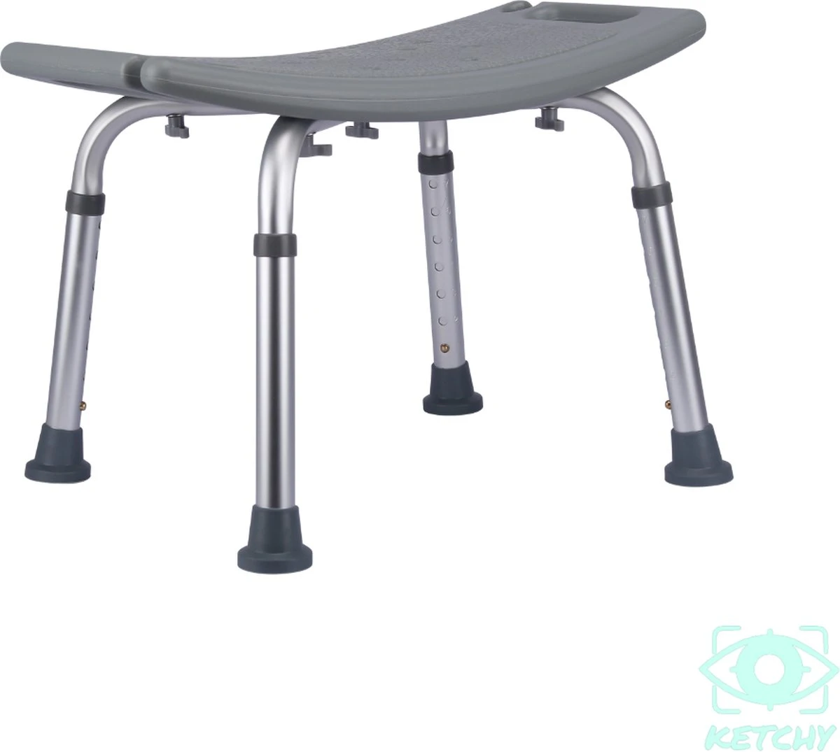 Ketchy Douchekruk - In Hoogte Verstelbaar - Douchekrukje - Roestvrij - 130kg Draagkracht - Comfortabel Zitkussen 7 Ketchy Douchekruk - In Hoogte Verstelbaar - Douchekrukje - Roestvrij - 130kg Draagkracht - Comfortabel Zitkussen - Afbeelding 5