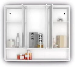 Jokey Lymo Spiegelkast Met 3 Deuren 58x49.5x14.5cm Wit -Badkamer Wijs 1200x1076 1