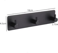 Merkloos Handdoekhaakjes - 3 In 1 Handdoekhaak - Wandhaak - Muurhaak - Zwart -Badkamer Wijs 1200x1078 3