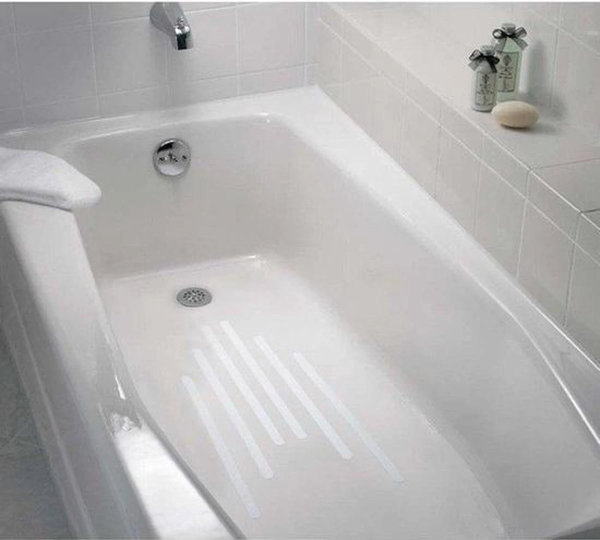 Zelfklevende Antislip Stickers - Antislip Strips 12 STUKS - 20x2 CM - Douche/Bad/Trap Plakstrip 6 Zelfklevende Antislip Stickers - Antislip Strips 12 STUKS - 20x2 CM - Douche/Bad/Trap Plakstrip - Afbeelding 4