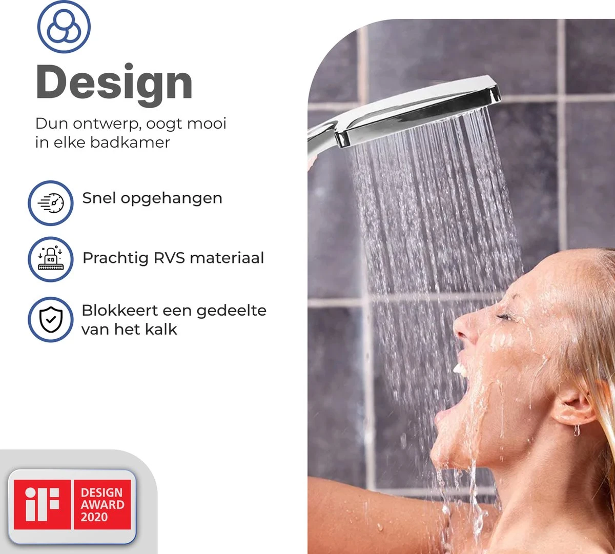 MaatWorkz - Waterbesparende Douchekop Vierkant + Douchetimer - Hoge Waterdruk - Luxe Design - 6 Standen 7 MaatWorkz - Waterbesparende Douchekop Vierkant + Douchetimer - Hoge Waterdruk - Luxe Design - 6 Standen - Afbeelding 5