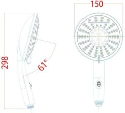 SCHÜTTE Niagara Handdouche - Douchekop Ø 15 Cm - 5 Standen - Watervaluitloop - Waterstop - Chroom -Badkamer Wijs 1200x1085 6