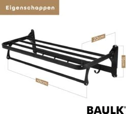Baulk® - Droogrek – Handdoekrek – Droogrek Hangend – Inklapbaar - Badkamer – RVS – Zwart – Modern – Dutch Design -Badkamer Wijs 1200x1087 13