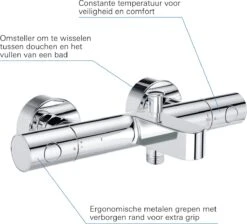 GROHE QuickFix Precision Get Thermostatische Badkraan - EcoJoy® - 15cm - Met Koppelingen - Chroom - 34774000 15 GROHE QuickFix Precision Get Thermostatische Badkraan - EcoJoy® - 15cm - Met Koppelingen - Chroom - 34774000 -Badkamer Wijs 1200x1087 19
