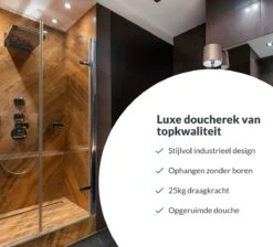 Doucherek Zonder Boren – Badkamer Accessoires – Doucherekje – Douchemand – RVS – Hoekrek – Hangend – Zwart – 2 Stuks -Badkamer Wijs 1200x1087 6
