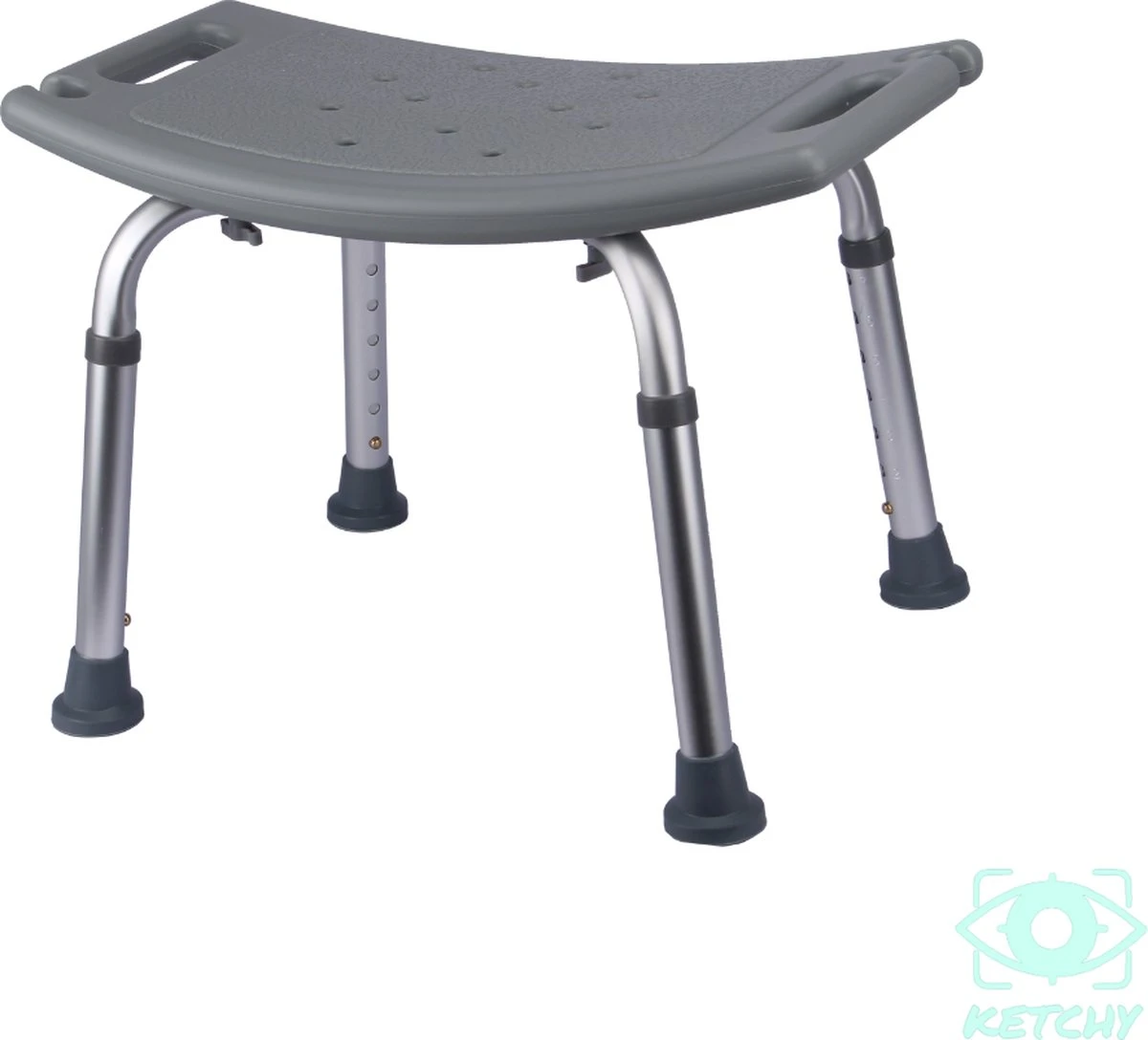 Ketchy Douchekruk - In Hoogte Verstelbaar - Douchekrukje - Roestvrij - 130kg Draagkracht - Comfortabel Zitkussen 13 Ketchy Douchekruk - In Hoogte Verstelbaar - Douchekrukje - Roestvrij - 130kg Draagkracht - Comfortabel Zitkussen - Afbeelding 11