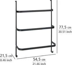 WENKO Handdoekhouder Irpinia 78x55cm Staal Zwart - Handdoekrek - Handdoekenrek Badkamer -Badkamer Wijs 1200x1088 3