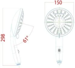 SCHÜTTE Niagara Handdouche - Douchekop Ø 15 Cm - 5 Standen - Watervaluitloop - Waterstop - Chroom -Badkamer Wijs 1200x1089 10