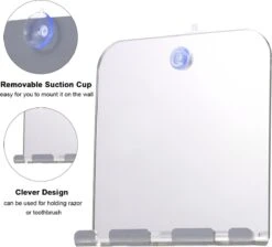 Deluqse Douchespiegel - Spiegel Zuignap - Rechthoek - Reisspiegel - Douche Spiegel Anti-Condens - Anti-Condens Spiegel - Douchespiegel Met Zuignap - Met Scheermeshouder -Badkamer Wijs 1200x1089