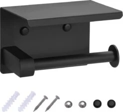 Toiletrolhouder - Wc Rol Houder Met Plankje - Inclusief Haakje - RVS - Waterbestendig - Zwart - Rheme 25 Toiletrolhouder - Wc Rol Houder Met Plankje - Inclusief Haakje - RVS - Waterbestendig - Zwart - Rheme -Badkamer Wijs 1200x1091 2