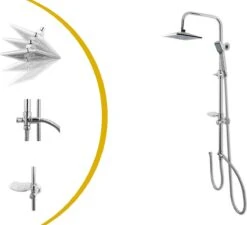 Lifa Bathing Zilveren Douchesysteem - Verstelbare Doucheset - RVS En ABS - Regendouche En Handdouche - Chroom - Incl. Bevestigingsmateriaal -Badkamer Wijs 1200x1093 5