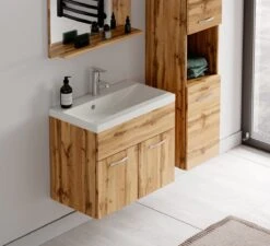 Badplaats Badkamermeubel Set Montreal 60 Cm X 35 Cm - Eiken - Badmeubel Met Spiegel En Zijkast -Badkamer Wijs 1200x1095 3