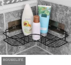 HouseLife™ Doucherek Zonder Boren - Zwart - Zelfklevend - Douchemand - Badkamer Doucherek – 30 Cm - Incl. 2 Sterke Muurstickers -Badkamer Wijs 1200x1097 3