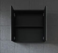 Badplaats Badkamerkast Toledo 60 Cm X 20 Cm X 60 Cm - Zwart - Spiegelkast Badkamer -Badkamer Wijs 1200x1097 5