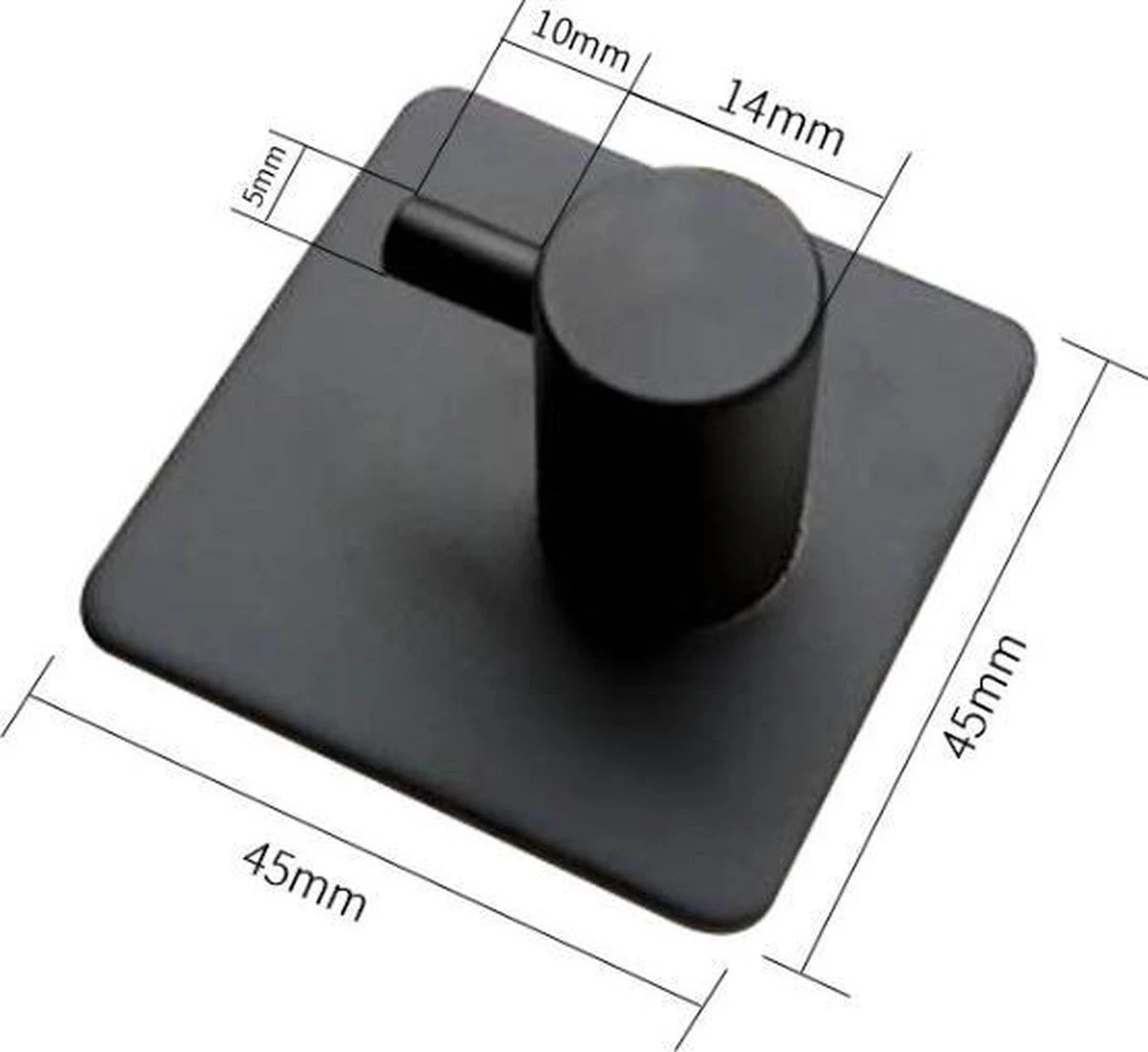 Handdoekhaakjes - Badkamer Zelfklevend – 4 Stuks – RVS - Zwart 4 Handdoekhaakjes - Badkamer Zelfklevend – 4 Stuks – RVS - Zwart - Afbeelding 2