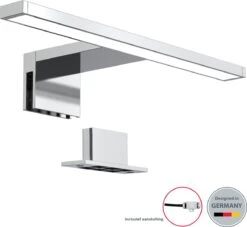 B.K.Licht - LED Spiegellamp - Chroom - Badkamerlamp - Spiegelverlichting - L:30cm - IP44 - 4.000K - 500 Lumen - 5W LED