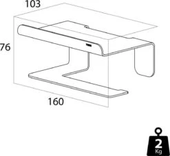 Tiger Colar - Toiletrolhouder Met Planchet - Zwart -Badkamer Wijs 1200x1104 1