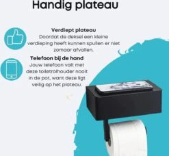 WC Rolhouder - Toiletrolhouder - Zwart - RVS - Zonder Boren - Met Plankje & Bakje - Inclusief Montagemateriaal - Toilet Accessoires - EJC Products 21 WC Rolhouder - Toiletrolhouder - Zwart - RVS - Zonder Boren - Met Plankje & Bakje - Inclusief Montagemateriaal - Toilet Accessoires - EJC Products -Badkamer Wijs 1200x1108 2