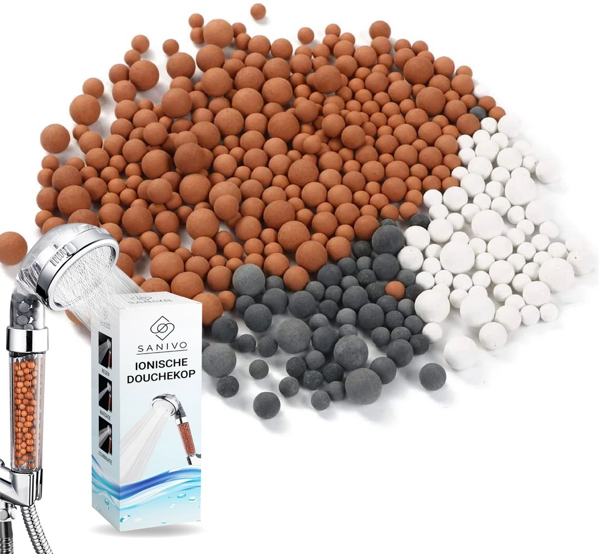Mineraal Balletjes Navulling Ionische Douchekop – Water Filter- Mineraal Stenen – Vervangende Stenen Voor Sanivo Waterbesparende Douchekop 3 Mineraal Balletjes Navulling Ionische Douchekop – Water Filter- Mineraal Stenen – Vervangende Stenen Voor Sanivo Waterbesparende Douchekop