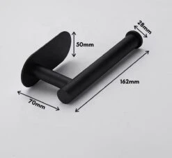 Toiletrolhouder Inclusief Handdoekhaak - Zonder Boren - Zelfklevend - Zwart - Staand -Badkamer Wijs 1200x1110