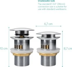 Navaris Pop-up Gootsteen Plugstop - Kliksysteem En Past Op Alle Standaardmaat Wasbakken - Voorkomt Haar En Afval In De Afvoer - Chroom 38 Mm 10 Navaris Pop-up Gootsteen Plugstop - Kliksysteem En Past Op Alle Standaardmaat Wasbakken - Voorkomt Haar En Afval In De Afvoer - Chroom 38 Mm -Badkamer Wijs 1200x1111 1
