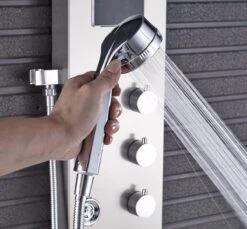 Douchepaneel Met Massage - Regendouche - Massage Jets - Waterval Douche - Met Thermostaatkraan En Handdouche - Zilver - Opbouw - Douchekop - Flanner® 18 Douchepaneel Met Massage - Regendouche - Massage Jets - Waterval Douche - Met Thermostaatkraan En Handdouche - Zilver - Opbouw - Douchekop - Flanner® -Badkamer Wijs 1200x1112 6