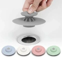 Merkloos Silicone Afvoerstop - Afvoerplug - Wasbak, Keuken, Douche - Gootsteenzeef - Grijs - 1 Stuk