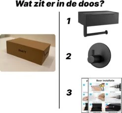 SHATY® WC Rolhouder - Toiletrolhouder - Opbergvak - Bakje - Plankje - Zonder Boren- WC Papier Houder - Toilet Papier Houder - Zwart - Badkameraccessoire - Toiletaccessoire - Inclusief Handoekhaak 19 SHATY® WC Rolhouder - Toiletrolhouder - Opbergvak - Bakje - Plankje - Zonder Boren- WC Papier Houder - Toilet Papier Houder - Zwart - Badkameraccessoire - Toiletaccessoire - Inclusief Handoekhaak -Badkamer Wijs 1200x1114 2