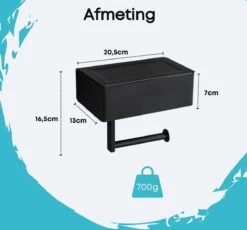 WC Rolhouder - Toiletrolhouder - Zwart - RVS - Zonder Boren - Met Plankje & Bakje - Inclusief Montagemateriaal - Toilet Accessoires - EJC Products 19 WC Rolhouder - Toiletrolhouder - Zwart - RVS - Zonder Boren - Met Plankje & Bakje - Inclusief Montagemateriaal - Toilet Accessoires - EJC Products -Badkamer Wijs 1200x1117 2