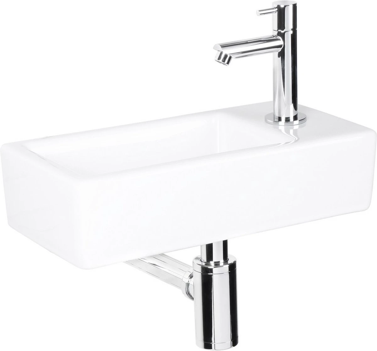 Differnz Helios Fonteinset - Wasbak Keramiek - Wit - Rechte Kraan - Chroom - Standaard Greep - 36 X 18 X 9 Cm 21 Differnz Helios Fonteinset - Wasbak Keramiek - Wit - Rechte Kraan - Chroom - Standaard Greep - 36 X 18 X 9 Cm - Afbeelding 19