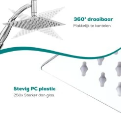 Merkloos Regendouchekop XL - Met Slang En Houder - Vierkant - ø 28 Cm - Handdouche - Hoge Druk -Badkamer Wijs 1200x1118 4