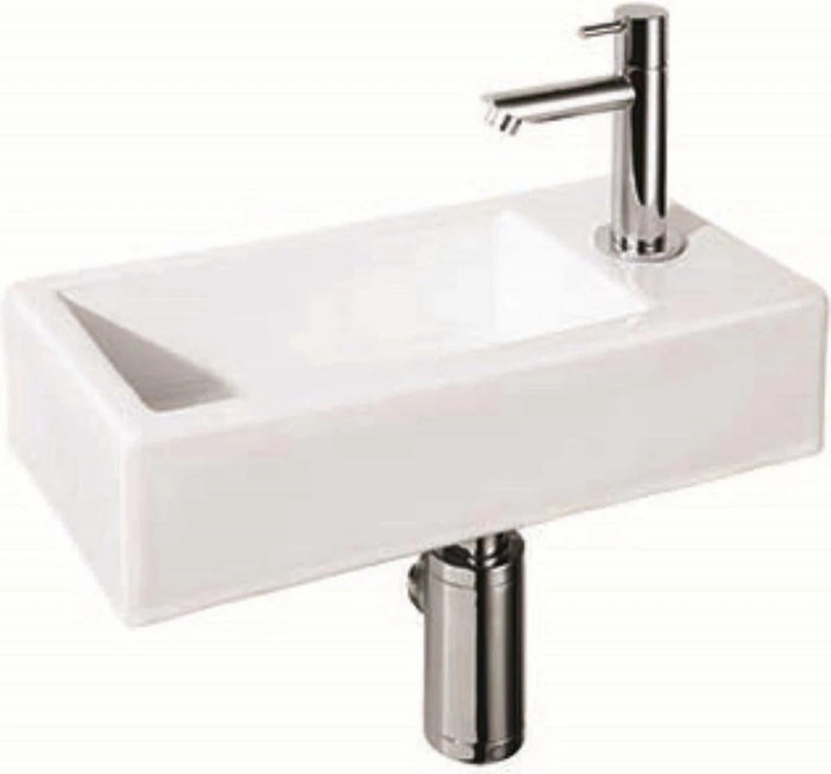 Differnz Helios Fonteinset - Wasbak Keramiek - Wit - Rechte Kraan - Chroom - Standaard Greep - 36 X 18 X 9 Cm 18 Differnz Helios Fonteinset - Wasbak Keramiek - Wit - Rechte Kraan - Chroom - Standaard Greep - 36 X 18 X 9 Cm - Afbeelding 16