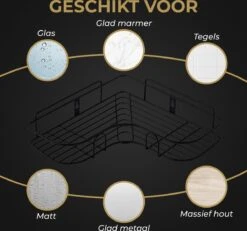 HGMD® Doucherek Zonder Boren - 1 Stuk - Zwart - Zelfklevend Doucherek –Badkamerrek - Badrek - Keukenrek - Doucherek Hangend – Badkamer Accessoires - Kruidenrek 12 HGMD® Doucherek Zonder Boren - 1 Stuk - Zwart - Zelfklevend Doucherek –Badkamerrek - Badrek - Keukenrek - Doucherek Hangend – Badkamer Accessoires - Kruidenrek -Badkamer Wijs 1200x1121 3