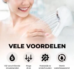 Universal Life® | DOUCHEKOP MET GRATIS SLANG EN HOUDER | Waterbesparend | Universeel | 5 Luxe Straalstanden | Chroom | RVS Slang | -Badkamer Wijs 1200x1123 4