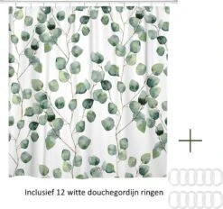 Douchegordijn - Badkamer Accessoires - Eucalyptus - 180x200 Cm -Badkamer Wijs 1200x1125 4