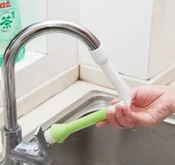 Merkloos Verlengborstel Voor Kraan - Buigbaar Met Schoonmaakborstel - Siliconen - Groen - 2 Stuks -Badkamer Wijs 1200x1125 5