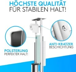 EDELHAND© Toiletpapierhouder Staand Als Toiletset [met GRATIS Toiletborstel] - Roestvrijstalen Toiletpapierhouder Staand Met Toiletborstel En Toiletpapieropslag - Toiletset Met Dienblad -Badkamer Wijs 1200x1126 2
