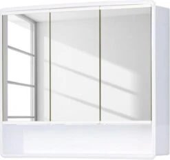 Jokey Lymo Spiegelkast Met 3 Deuren 58x49.5x14.5cm Wit -Badkamer Wijs 1200x1126