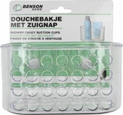 Douchebakje Transparant Met Zuignappen - 15.5 X 8 X 8 Cm - Inhoud 1 Liter - Badkamerspullen Bakjes - Badkamer Opbergbakjes / Organizers -Badkamer Wijs 1200x1127 1
