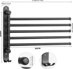 BOTC Handdoekrek - 5-armig Handdoekhouder - Handdoekstang - 180 Graden Verstelbaar - Badkamer - Zwart 12 BOTC Handdoekrek - 5-armig Handdoekhouder - Handdoekstang - 180 Graden Verstelbaar - Badkamer - Zwart -Badkamer Wijs 1200x1131 1