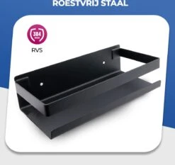 Roegaarden Doucherek Zonder Boren - Doucherekjes - Hangend - Zwart RVS - 23 CM -Badkamer Wijs 1200x1131 2