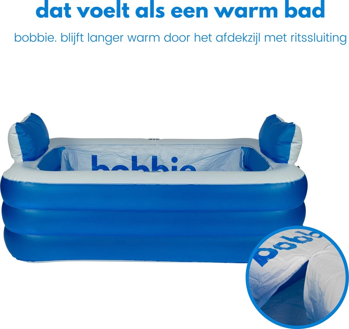Bobbie. Blue - Opblaasbaar Ligbad Voor 2 Personen - Geschikt Voor Binnen En Buiten - Ijsbad - Zitbad - Zwembad - Badkamer - Bath Bucket 6 Bobbie. Blue - Opblaasbaar Ligbad Voor 2 Personen - Geschikt Voor Binnen En Buiten - Ijsbad - Zitbad - Zwembad - Badkamer - Bath Bucket - Afbeelding 4