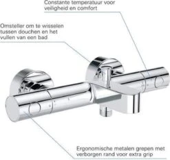 GROHE Grohtherm 800 Cosmopolitan Thermostatische Badkraan - Incl. Omstel En Koppelingen - Chroom - 34766000 -Badkamer Wijs 1200x1131 8
