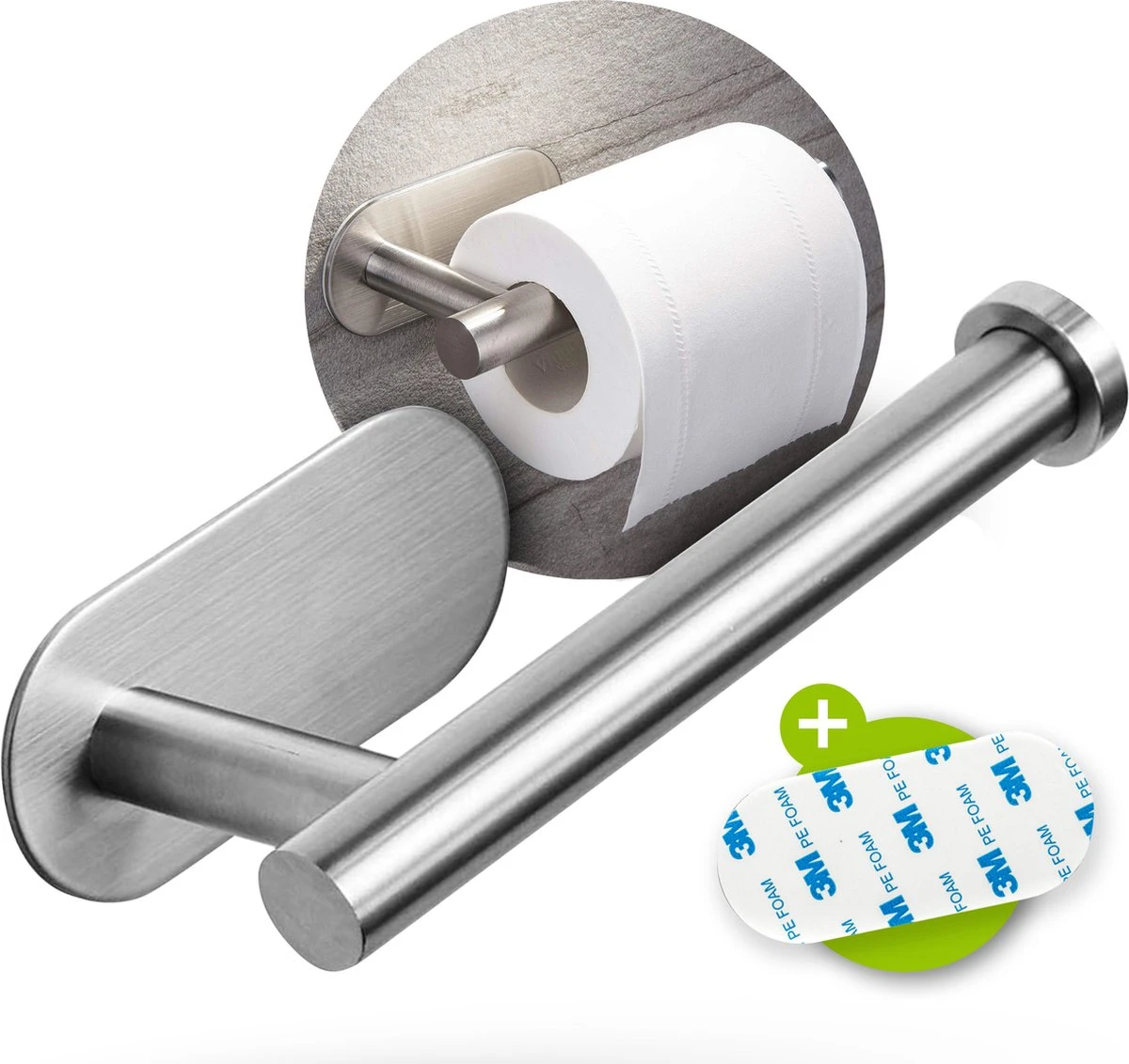 Toiletrolhouder Zonder Boren - Zilver - RVS WC Rolhouder Zelfklevend 3 Toiletrolhouder Zonder Boren - Zilver - RVS WC Rolhouder Zelfklevend